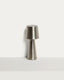 Petite lampe de table Arenys en métal avec finition argenté brillant