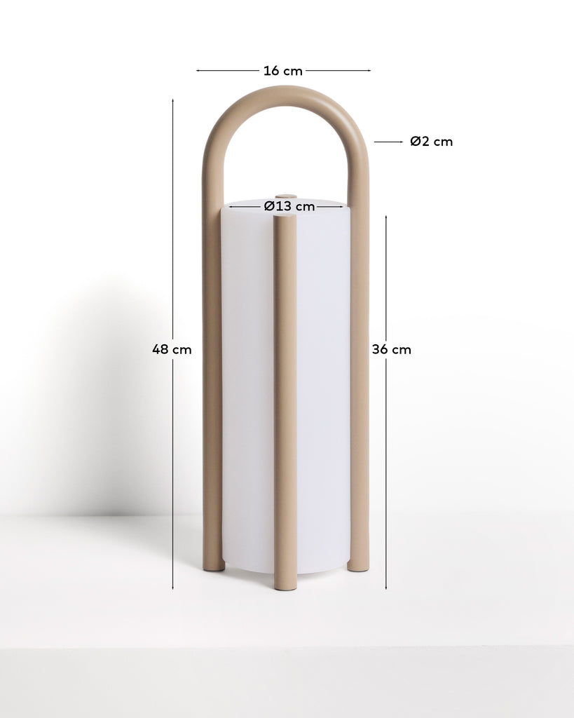 Llum de taula gran portàtil Leros de polietilè i acer talp