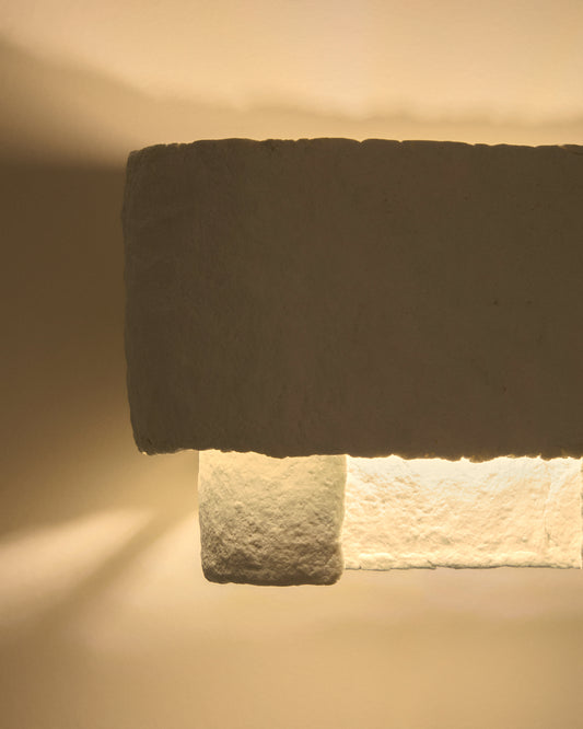 Aplic de paret Bedala de paper maixé blanc