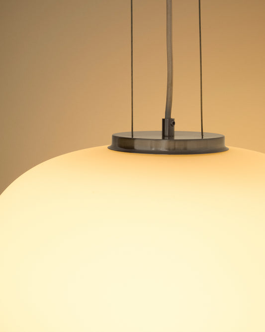 Llum de sostre Ardali de vidre fumat i acer amb acabat raspallat Ø25 cm