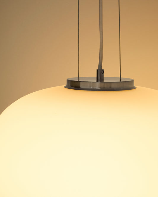 Llum de sostre Ardali de vidre fumat i acer amb acabat raspallat Ø40 cm