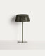 Lampe de table solaire d’extérieur Aldet en corde plate et pied en métal vert