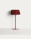 Lampe de table solaire d’extérieur Aldet en corde plate et pied en métal terracotta