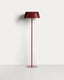 Lampadaire solaire d’extérieur Aldet en corde plate et pied en métal terracotta Ø 46 cm
