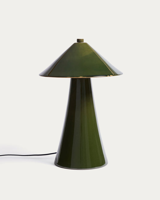 Llum de taula Ceren de ceràmica verd 54 cm