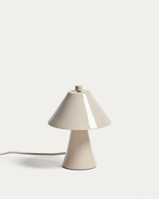 Llum de taula Ceren de ceràmica beix 21 cm