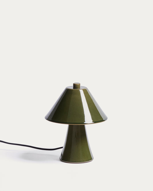 Llum de taula Ceren de ceràmica verd 21 cm