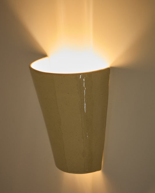 Aplic de paret Ceren de ceràmica beix 21 cm