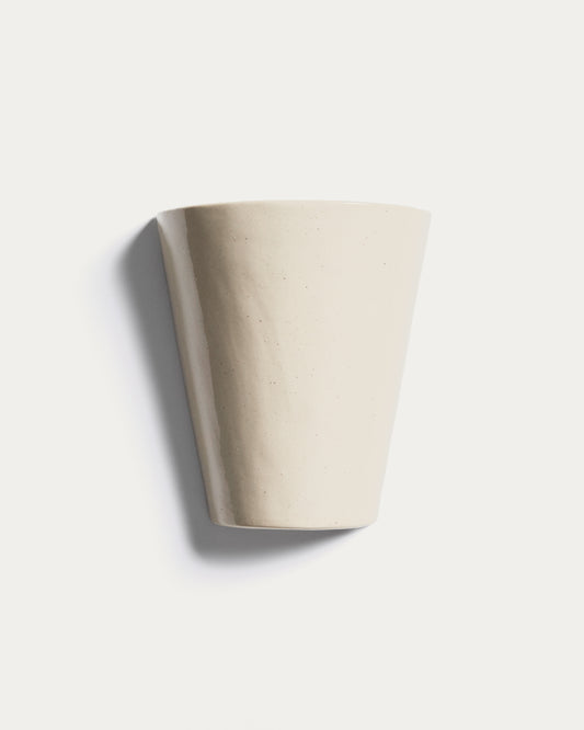 Aplic de paret Ceren de ceràmica beix 21 cm