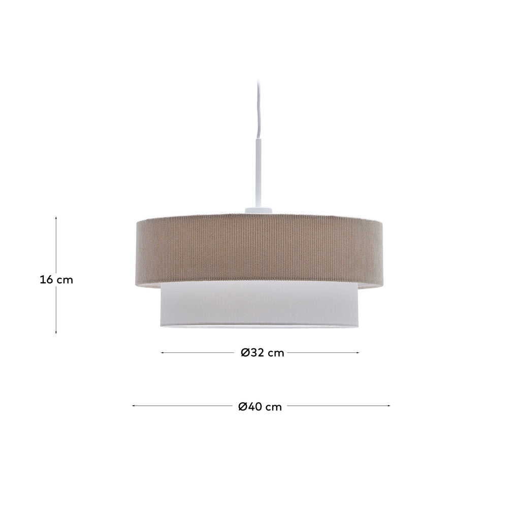 Llum de sostre Bianella de cotó i pana beix Ø 40 cm