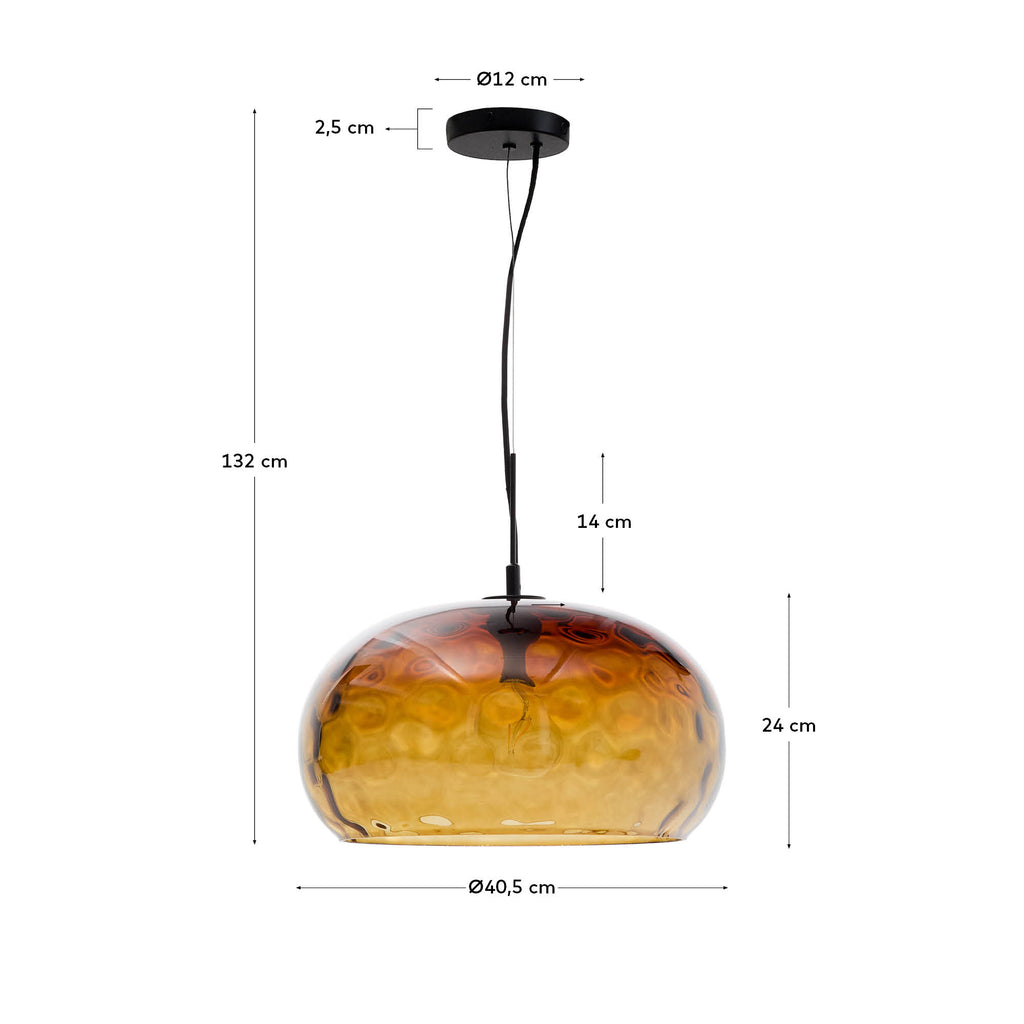 Llum de sostre Balma de vidre marró Ø 40 cm