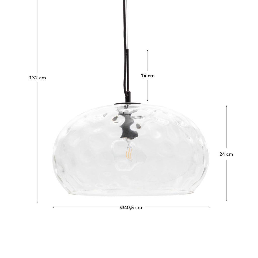 Lámpara de techo Balma de cristal transparente Ø 40 cm