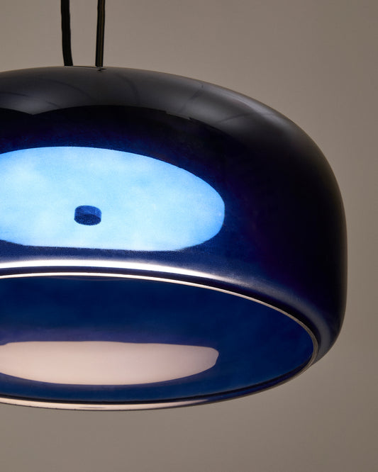 Lámpara de techo Reig de cristal azul Ø 38 cm
