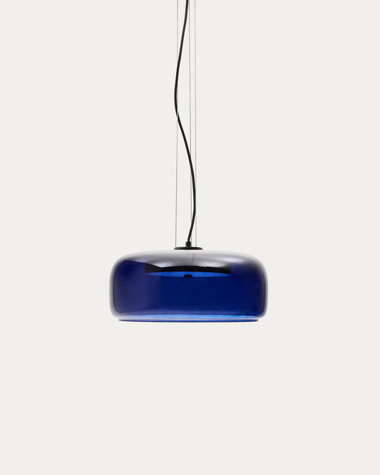 Llum de sostre Reig de vidre blau Ø 38 cm