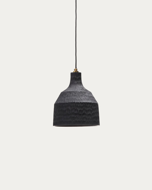 Lámpara de techo Amire de madera con acabado negro Ø 21 cm