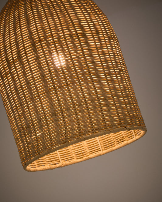 Pantalla per a llum de sostre Druciana de rotang amb acabat natural Ø 25 cm
