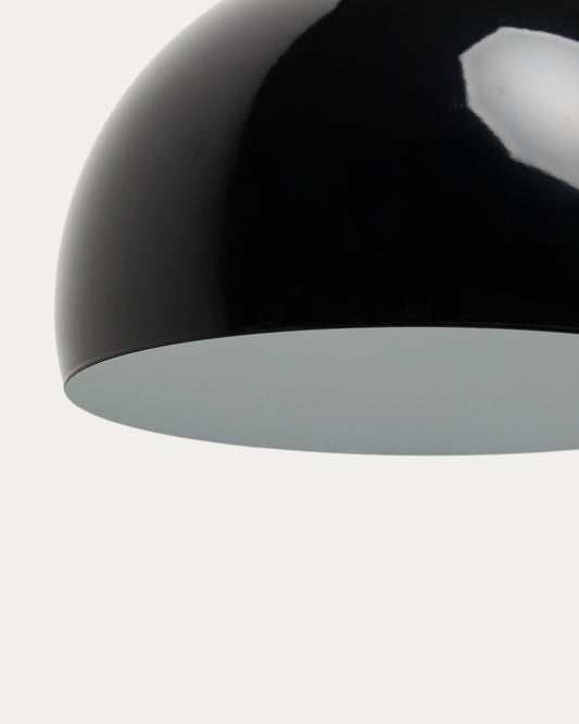 Llum de peu Madali d’acer amb acabat negre brillant i marbre negre