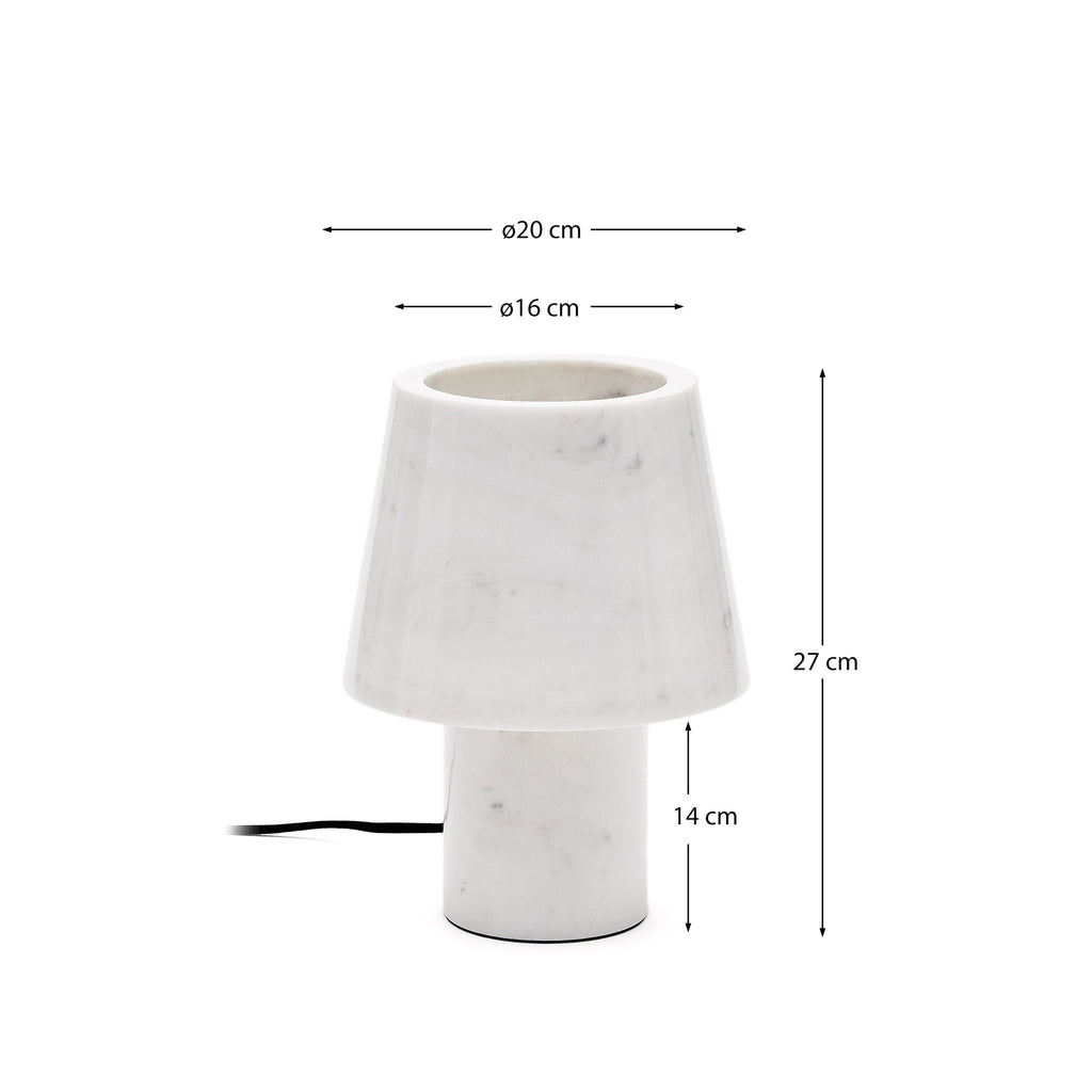 Llum de taula Alaro de marbre blanc