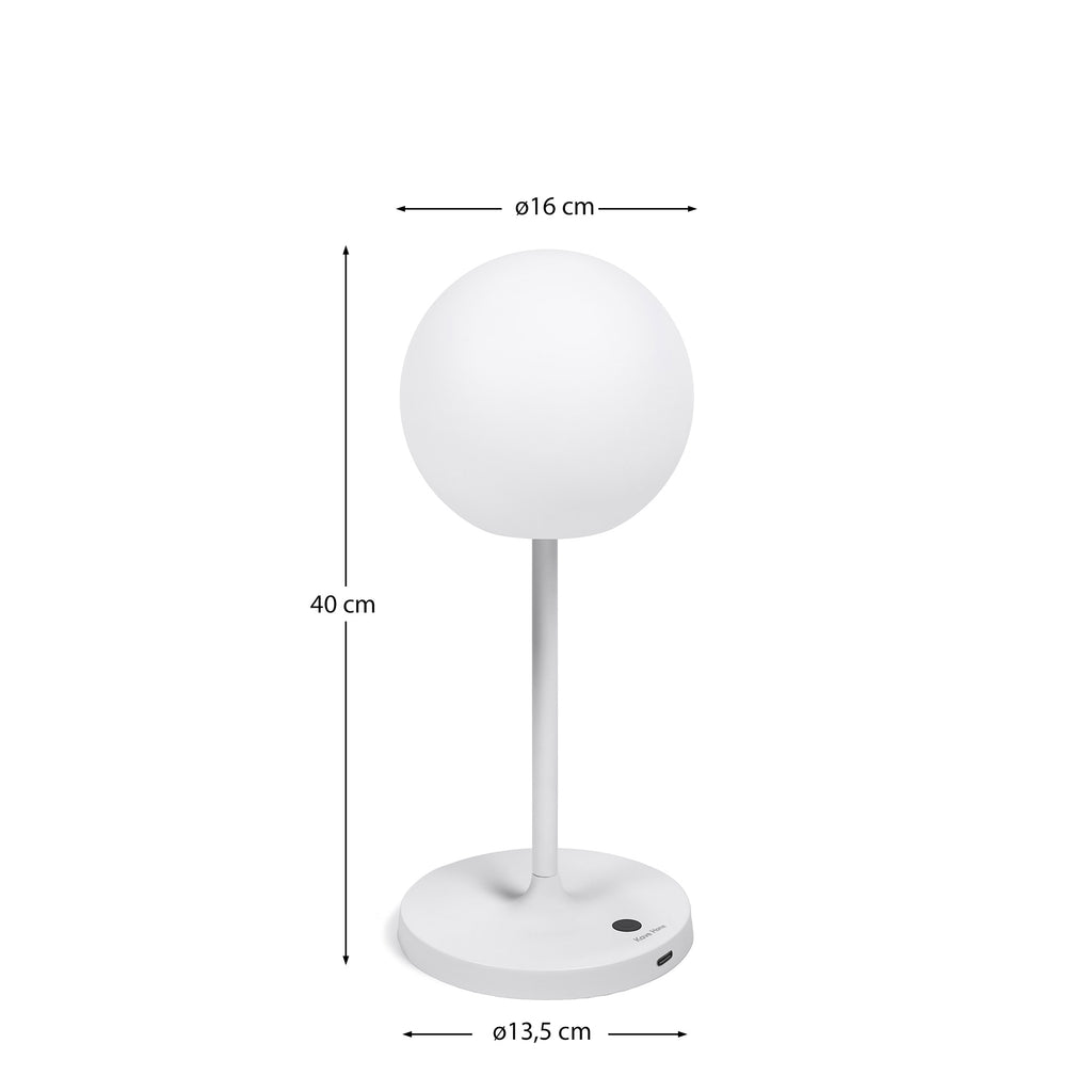 Llum de taula d'exterior Dinesh d'alumini gris 40 cm