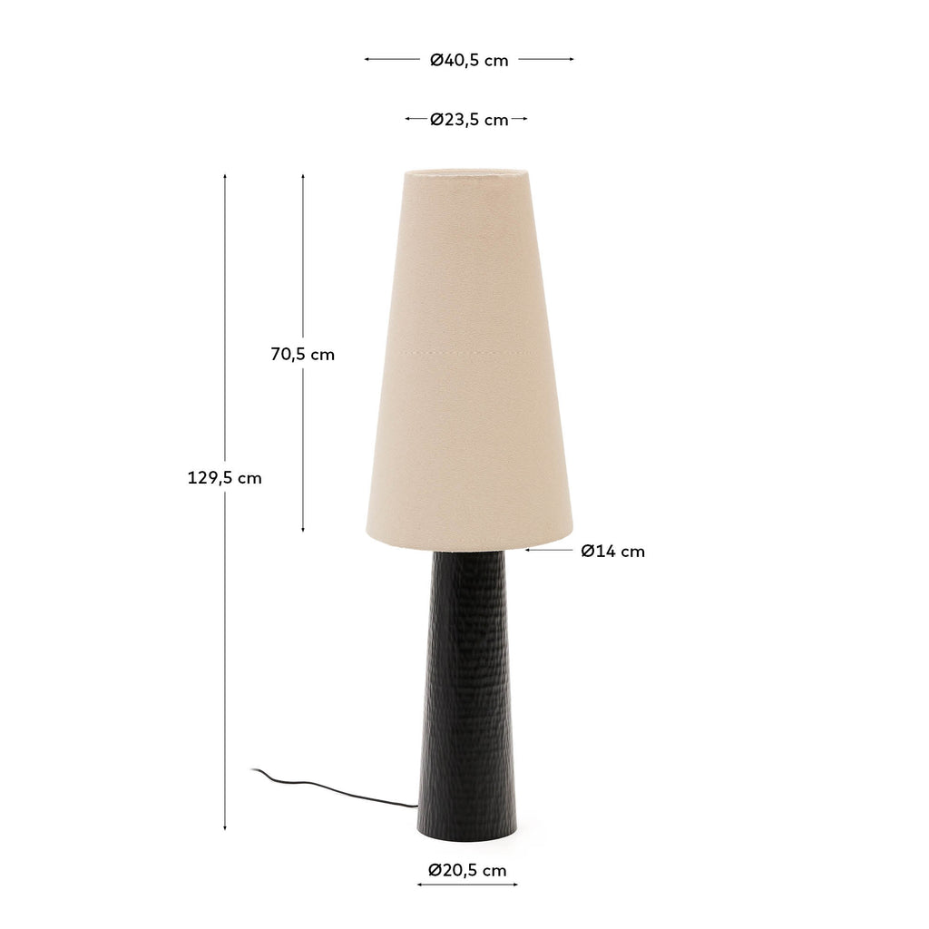 Lámpara de pie Senni de metal con acabado pintado negro