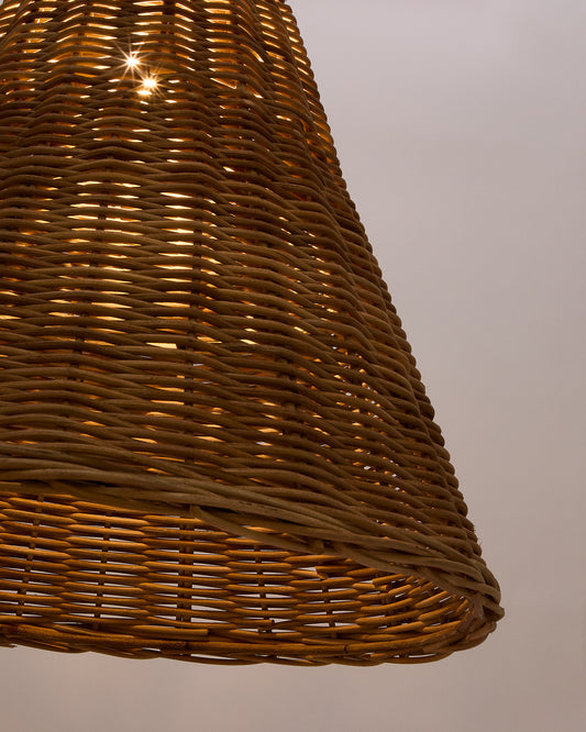 Pantalla per a llum de sostre Calvia de rotang amb acabat natural Ø 60 cm