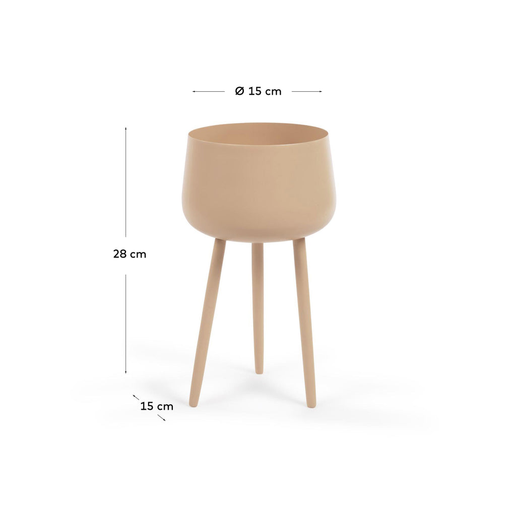 Macetero Apia de metal beige Ø 15 cm
