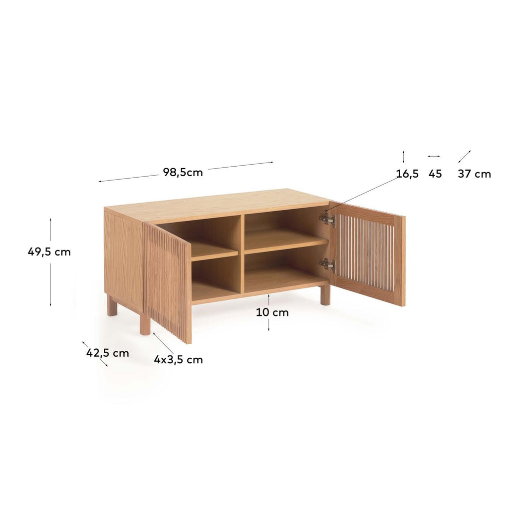 Sabater Beyla amb 2 portes de fusta massissa de freixe i xapa de roure 98,5 cm FSC 100%
