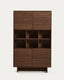 Aparador alto Norlen 4 puertas de chapa de nogal FSC Mix Credit 100 x 163 cm