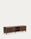 Moble TV Beyla de 2 portes de xapa i fusta massissa de freixe amb acabat en to noguera 180 x 49,5 cm FSC 100%