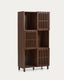 Prestatgeria Beyla de xapa i fusta massissa de freixe amb acabat en to noguera 84,5x170 cm FSC 100%