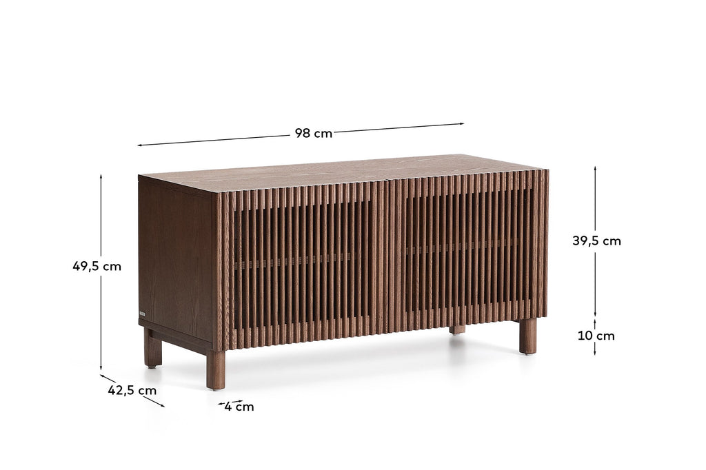 Sabater Beyla de xapa i fusta massissa de freixe amb acabat en to noguera 98 cm FSC 100%