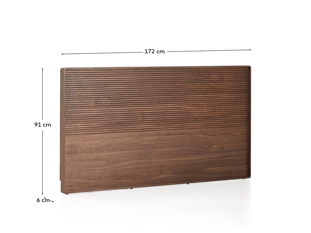 Capçal Norlen de xapa de noguera amb acabat fosc i llum LED per a llit de fins a 160 cm FSC Mix Credit