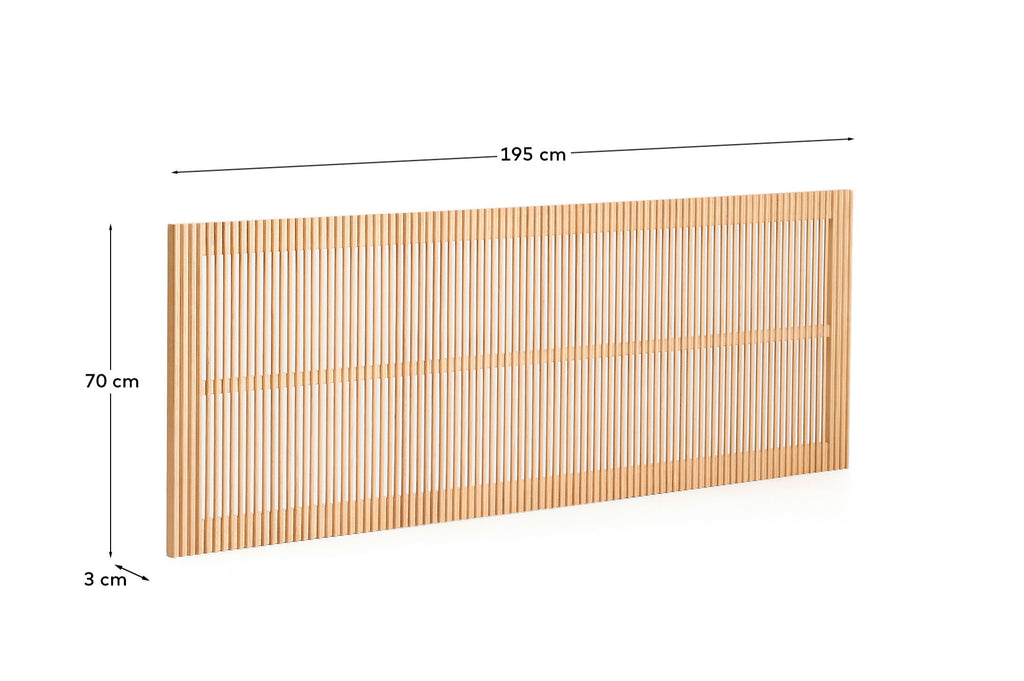 Capçal Beyla de fusta massissa de freixe per a llit de fins a 180 cm FSC 100%