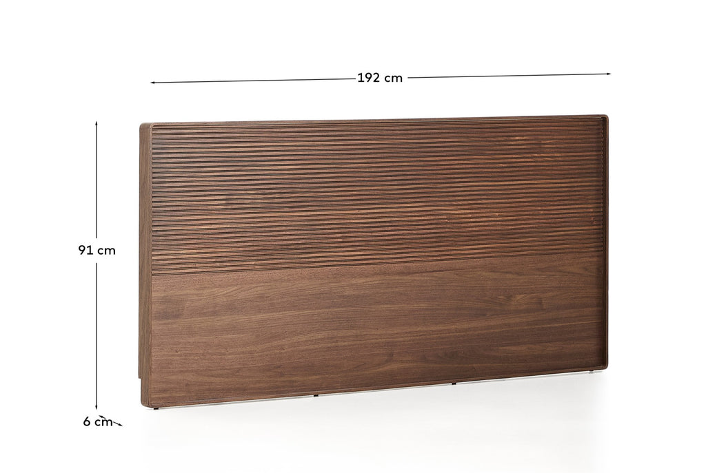 Capçal Norlen de xapa de noguera amb acabat fosc i llum LED per a llit de fins a 180 cm FSC Mix Credit