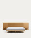 Lit Norlen avec 2 tables de nuit en placage de chêne avec finition naturelle et lumière LED pour matelas 180 x 200 cm FSC Mix Credit