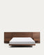 Lit Norlen avec 2 tables de nuit en placage de noyer avec finition foncée et lumière LED pour matelas 160 x 200 cm FSC Mix Credit