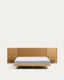 Lit Norlen avec 2 tables de nuit en placage de chêne avec finition naturelle et lumière LED pour matelas 160 x 200 cm FSC Mix Credit