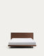 Cama Norlen de chapa de nogal con acabado oscuro y luz LED para colchón de 180 x 200 cm FSC Mix Credit