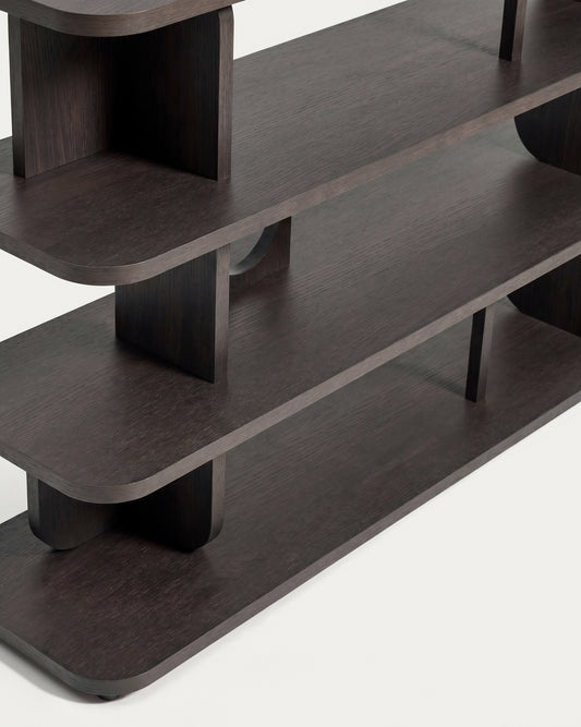 Estantería Aduma de chapa de roble con acabado ebonizado FSC 100% 160 x 187 cm