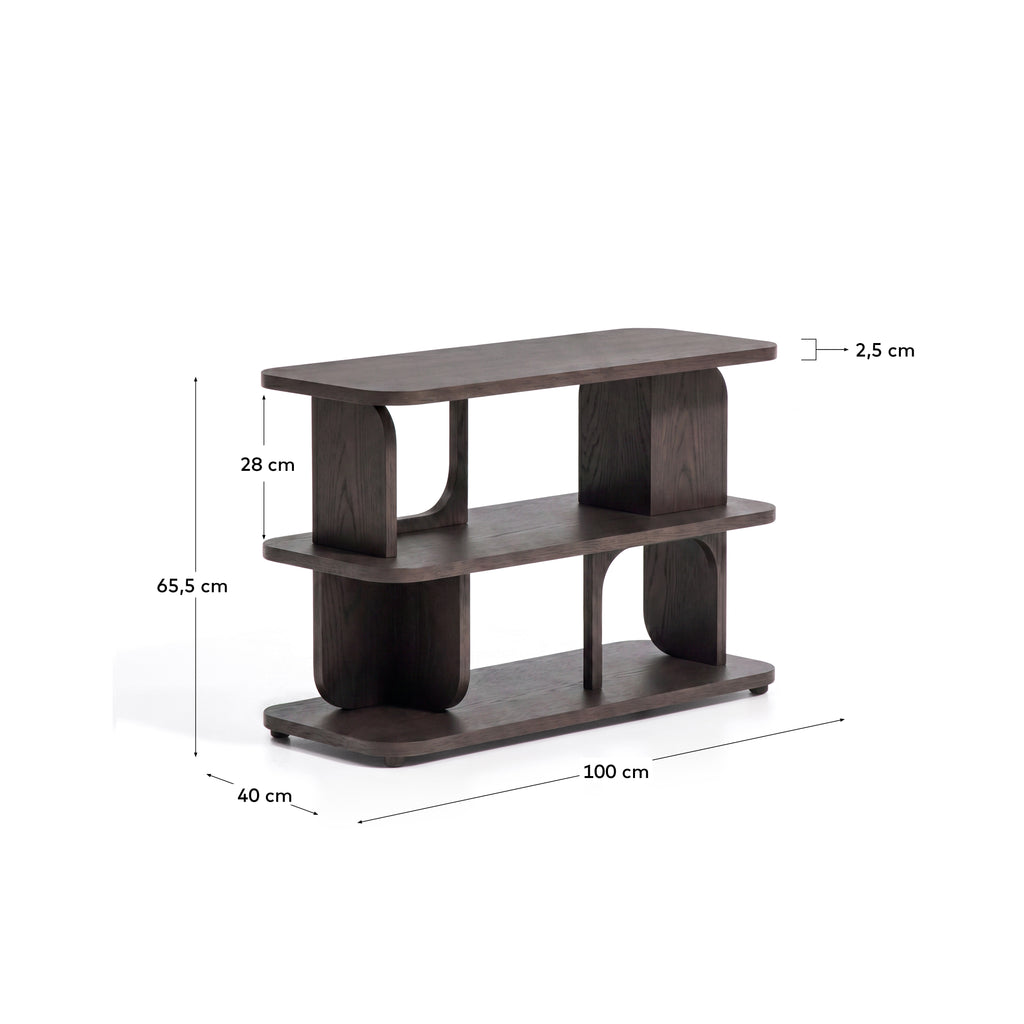 Étagère Aduma en placage de chêne avec finition ébonisée FSC 100 % 100 x 65 cm