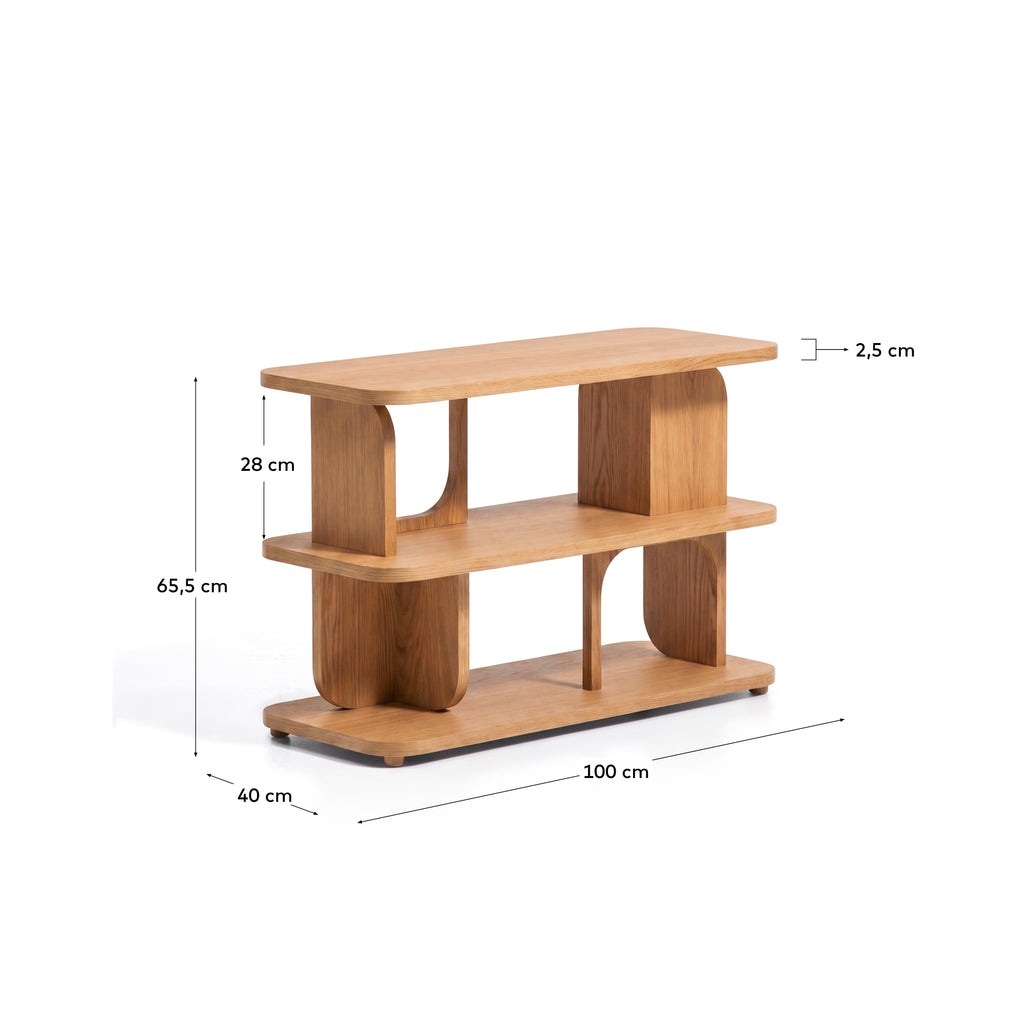 Étagère Aduma en placage de chêne finition ton naturel FSC 100 % 100 x 65 cm