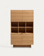 Aparador alto Norlen 4 puertas de chapa de roble acabado tono natural FSC Mix Credit 100 x 163 cm