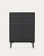 Aparador alto Lenon 4 puertas madera maciza y chapa roble negro 104,5x144 cm FSC Mix Credi