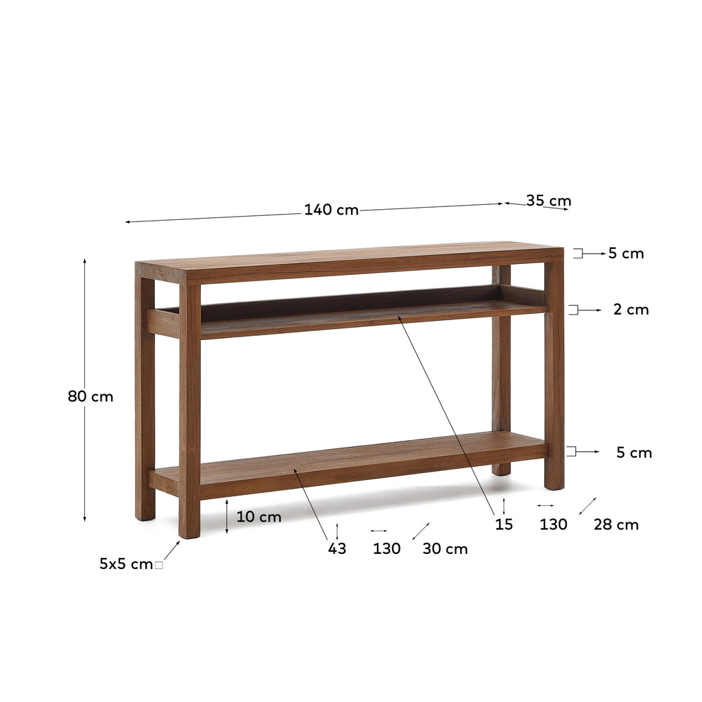 Consola Sashi de madera maciza de teca 140 x 80 cm