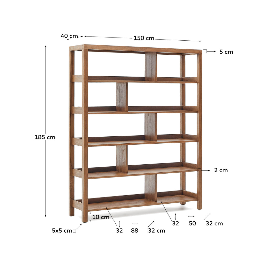 Estantería Sashi de madera maciza de teca 150 x 185 cm