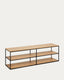Moble TV Yoana de xapa de roure i estructura de metall pintat negre 160 x 40 cm