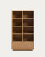 Vitrina Helvine 4 puertas y 2 cajones chapa de roble y vidrio templado 100x174cm FSC 100%