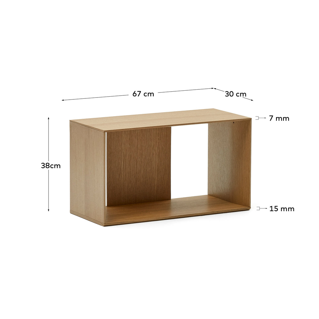 Conjunt Litto de 4 prestatgeries modulars de xapa de roure 168 x 76 cm