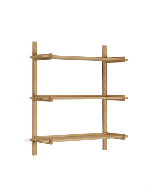 Estantería modular Sitra 3 baldas madera maciza roble acabado natural 90cm FSC Mix Credit