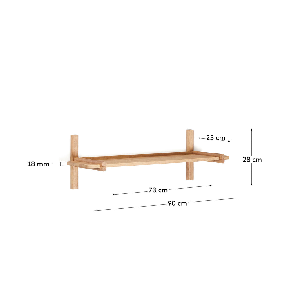 Prestatgeria modular Sitra 1 lleixa fusta massissa roure acabat natural 90cm FSC Mix Credit